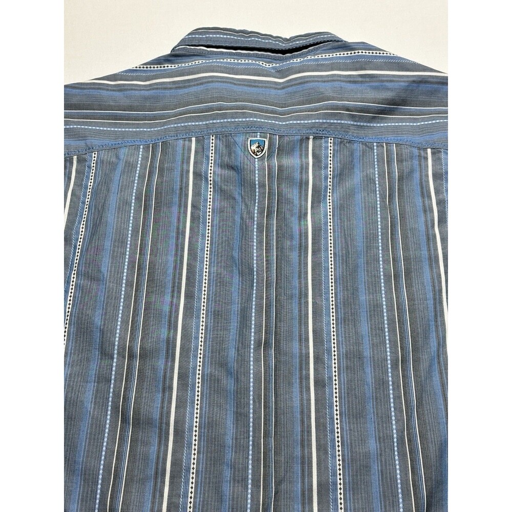 Kuhl Button Shirt Vertical Striped Short Sleeve Suncel Cotton Men’s Size Small - Picture 6 of 9